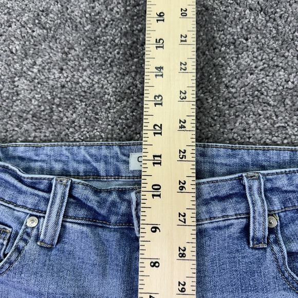 OAT Jeans Womens 10 Blue Crop Denim Stretch Medium Wash City Casual Pockets - Picture 6 of 9